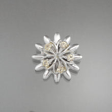 Load image into Gallery viewer, Vintage 1950s Rhinestone Brooch - Silver Tone, Flower Design - Estate Costume Jewelry