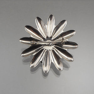 Vintage 1950s Rhinestone Brooch - Silver Tone, Flower Design - Estate Costume Jewelry
