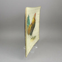 Load image into Gallery viewer, Signed John Derian Glass Decoupage Square Rooster Tray Plate Dish Handmade USA