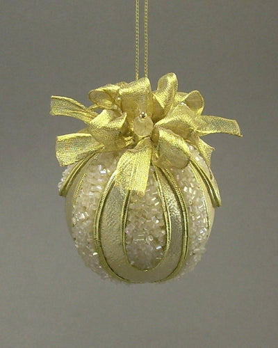 Metallic Lamé Ball Christmas Ornament in 4 Colors - Handmade by Towers and Turrets - 