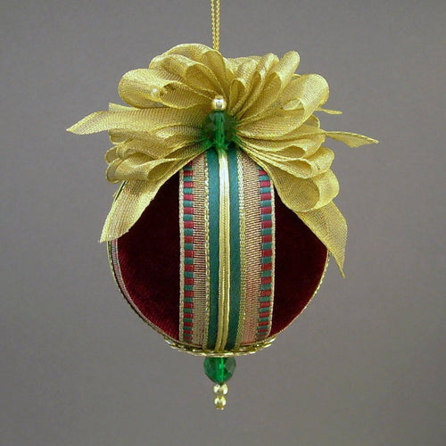 Velvet Ball Christmas Ornament - Handmade by Towers and Turrets - 