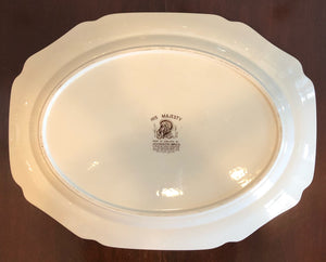 Large Vintage Johnson Brothers "His Majesty" Porcelain Turkey Platter 16 x 20 English Pottery