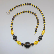 Load image into Gallery viewer, Vintage Czech Glass Mardi Gras Beads, Gold and Black