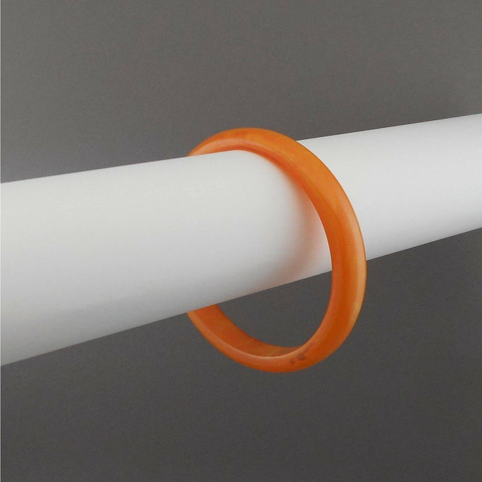 Vintage Authentic Bakelite Bracelet Plastic Bangle Marbled Amber Yellow Orange