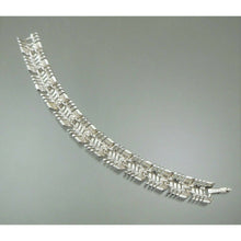 Load image into Gallery viewer, Vintage Monet Signed Designer Link Bracelet Brushed Bright Silver Tone