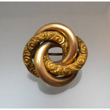 Load image into Gallery viewer, Antique Victorian Lovers Knot Pin Gold Filled Signed PS Co Plainville Brooch