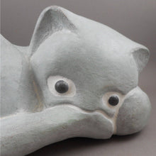 Load image into Gallery viewer, Large Vintage Isabel Bloom Cat Sculpture 1980s No Date Concrete Signed Stone Eye