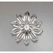 Load image into Gallery viewer, Large Vintage Monet Daisy Brooch - circa 1960 Matte Silver Tone Flower Pin - Signed Designer Estate Collection Jewelry