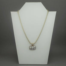 Load image into Gallery viewer, Vintage Mother of Pearl Shell Sterling Silver Pendant w/ Chain Modern Geometric