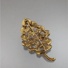 Load image into Gallery viewer, Vintage Hargo Leaf Brooch - Gold Tone with Faux Seed Pearls - Signed HAR Designer Pin - Mid Century Estate Collection Jewelry - Excellent Condition