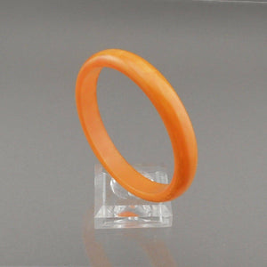 Vintage Authentic Bakelite Bracelet Plastic Bangle Marbled Amber Yellow Orange